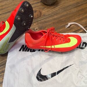 Nike Red with Volt Swoosh Track Spikes